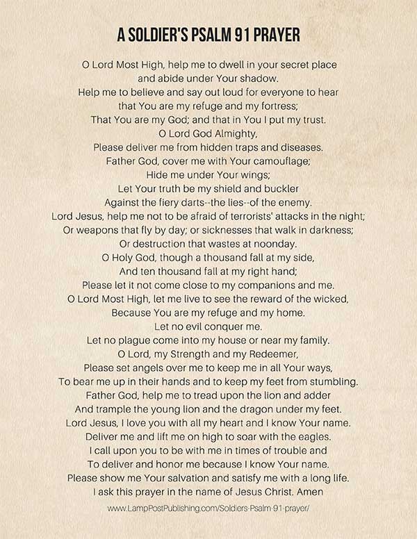 A Soldier's Psalm 91 Prayer.
